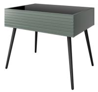 Стол журнальный Брента (лдсп, стекло-черное,  черный, лак белый (Браво-мебель) ) в Феодосии от производителя 