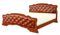 Фото derevyannye-krovati кровать двуспальная карина-10 (см 140х200) с элементами экокожи, без основания с универсальными царг производитель Браво-мебель