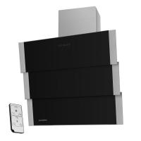 Вытяжка наклонная Cascada 90 (900х415хh1100(1400)) (Материал Металл/Стекло , Цвет Металлик/Черный) в Феодосии от производителя 