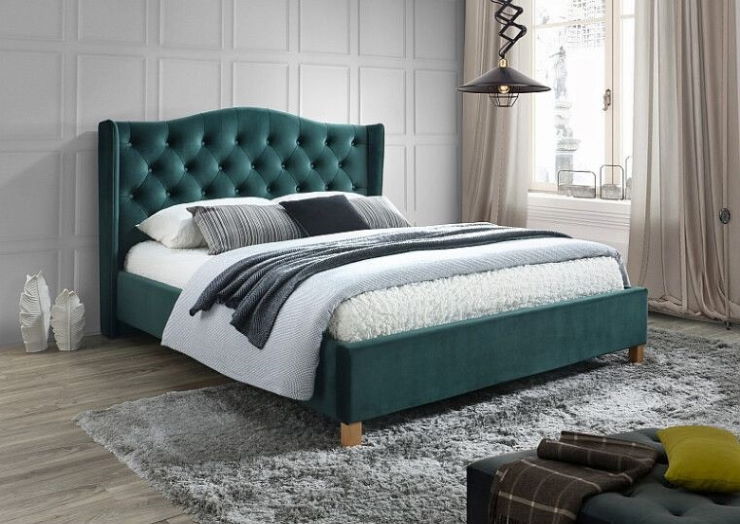 Фото Кровать двуспальная Signal Aspen velvet (СМ 160х200) c ортопедическим основанием от производителя Signal в Феодосии по цене 71&nbsp;600 ₽