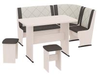 Кухонный уголок-комплект Челси Т2 (дуб белфорт, кожзам лен коричневый-лен бежевый (ТриЯ) ) в Феодосии от производителя 