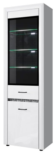 Фото Шкаф с витриной 1V1D ВайтБлек (WhitBlack) от производителя Анрэкс в Феодосии по цене 25 140 ₽
