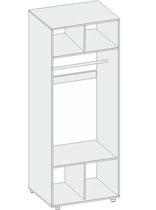 Фото Шкаф Аллегро вар.№4 (90) экокожа двухдверный от производителя Диал в Феодосии по цене 11&nbsp;560 ₽