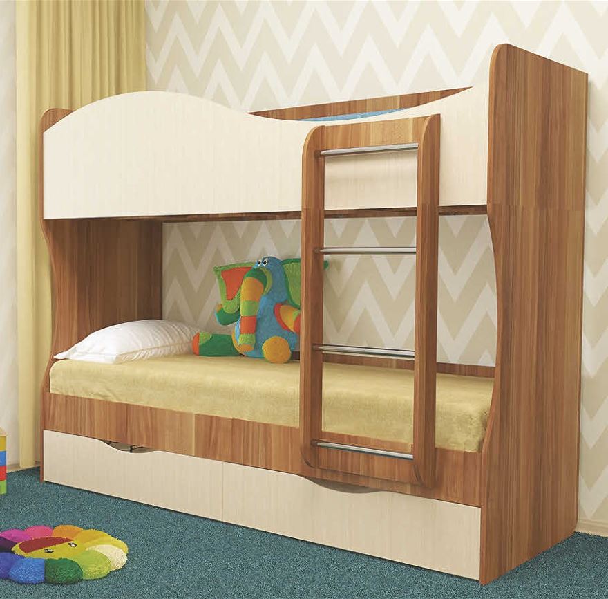 Фото Кровать 2-х ярусная Кузя (СМ 80х200) от производителя Пирамида в Феодосии по цене 20&nbsp;430 ₽
