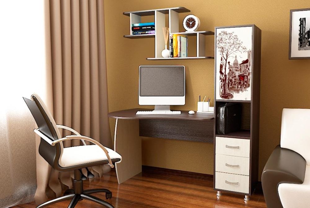 Фото Стол компьютерный Гимназист(М) (с полкой) от производителя ТриЯ в Феодосии по цене 15 510 ₽