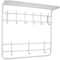Вешалка с полкой белое серебро