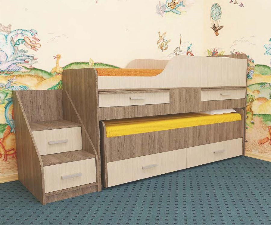 Фото Кровать 2-х ярусная Лесики (СМ 70х180/70х170) от производителя Пирамида в Феодосии по цене 24&nbsp;220 ₽