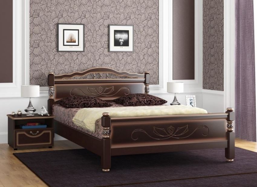 Фото Кровать двуспальная Карина-5 (СМ 140х200) без основания с универсальными царгами от производителя Браво-мебель в Феодосии по цене 17&nbsp;530 ₽