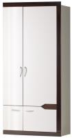 Шкаф Ронда 318 (100) двухдверный (белый, белый глянец-венге,(Яна)) в Феодосии от производителя 
