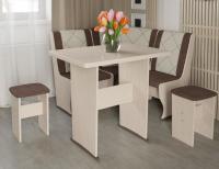 Кухонный уголок-комплект Челси мини (дуб белфорт, кожзам лен коричневый-лен бежевый (ТриЯ) ) в Феодосии от производителя в интернет магазине Планета Комфорта Кухонный уголок-комплект Челси мини (дуб белфорт, кожзам лен коричневый-лен бежевый (ТриЯ) ) в Феодосии от производителя