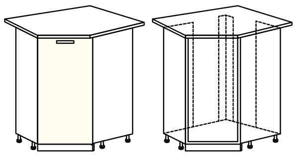 Фото Кухня Диана-4 (ЛДСП) шкаф-стол 860 (ШНУ-1) от производителя Фант-мебель в Феодосии по цене 2 960 ₽