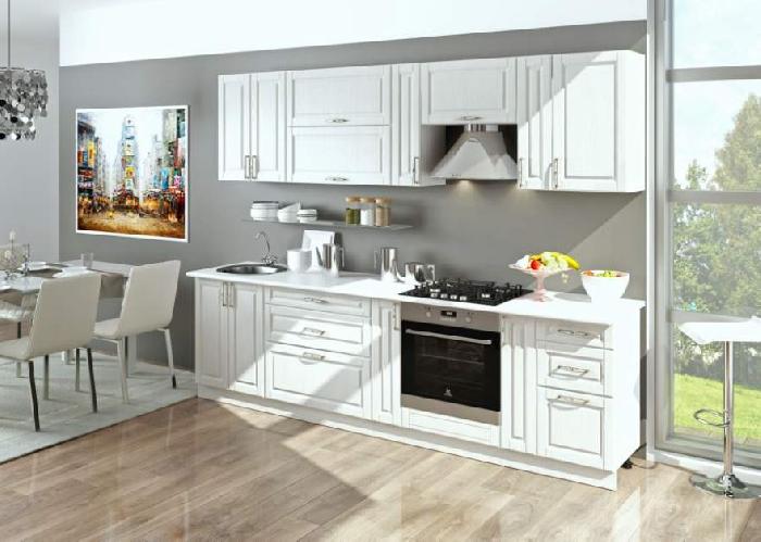 Кухня Парма шкаф навесной АВ-80 (белый, снег,(Леко))