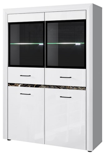 Фото Шкаф с витриной 2V2D ВайтБлек (WhitBlack) от производителя Анрэкс в Феодосии по цене 33 870 ₽