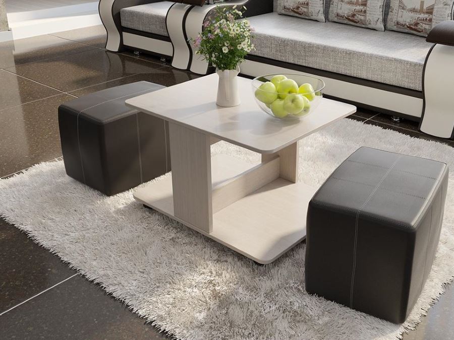 Фото Стол журнальный Капри с пуфиками от производителя ТриЯ в Феодосии по цене 9&nbsp;160 ₽