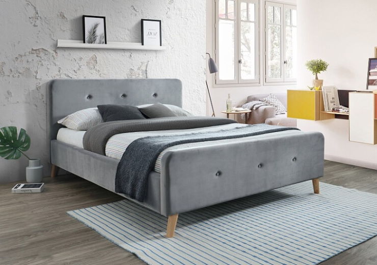 Фото Кровать двуспальная Signal Malmo Velvet (СМ 160х200) c ортопедическим основанием от производителя Signal в Феодосии по цене 66&nbsp;980 ₽